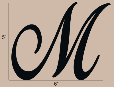 Single Initial Cake Topper Size